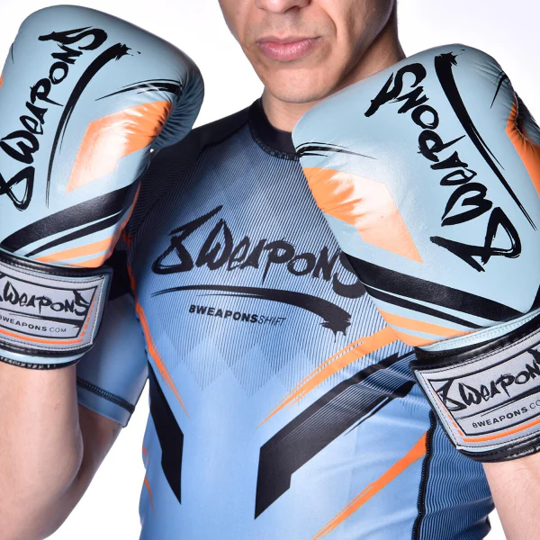 8 Weapons Boxing Gloves Shift Ice-Grey-Orange - Image 2