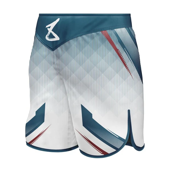 8 Weapons Fight Shorts Shift White-Navy-Red - Image 2