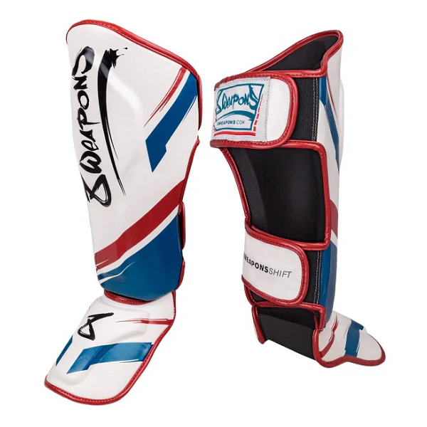 8 Weapons Shin Guards Shift White-Navy-Red - Image 2