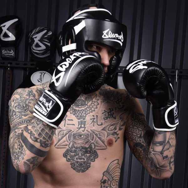 8 Weapons Head Guard Unlimited Black-White - Image 5