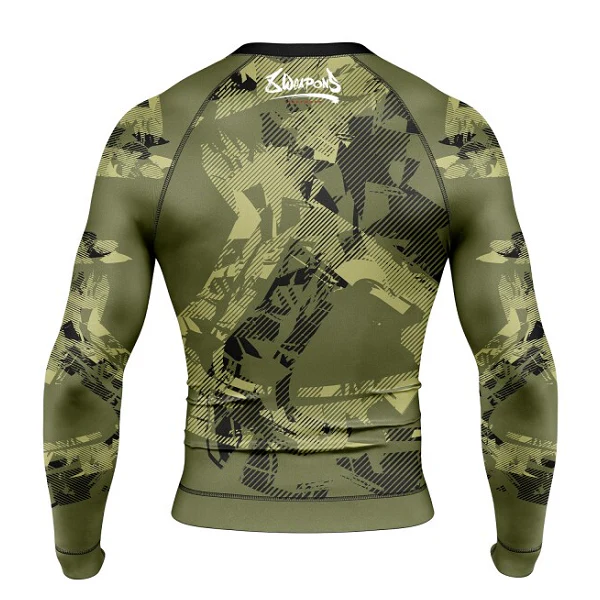 8 Weapons Rashguard LS Hit 2.0 Olive-Black - Image 2