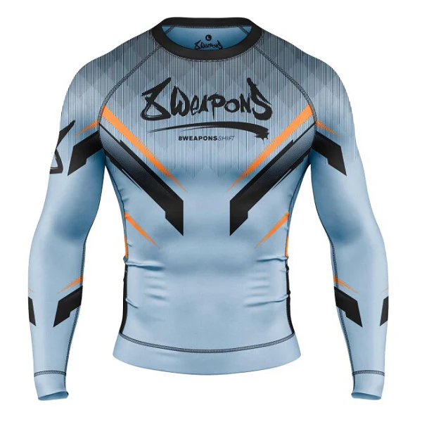8 Weapons Rashguard LS Shift Ice-Grey-Orange