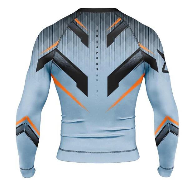 8 Weapons Rashguard LS Shift Ice-Grey-Orange - Image 2