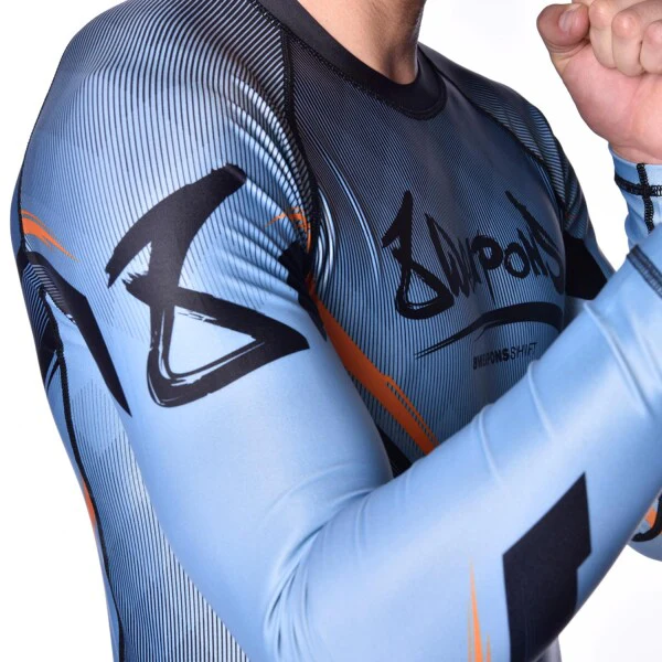 8 Weapons Rashguard LS Shift Ice-Grey-Orange - Image 3