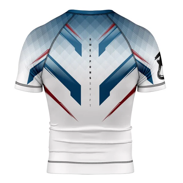 8 Weapons Rashguard SS Shift White-Navy-Red - Image 2