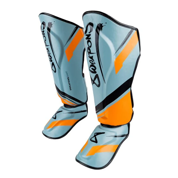 8 Weapons Shin Guards Shift Ice-Grey-Orange