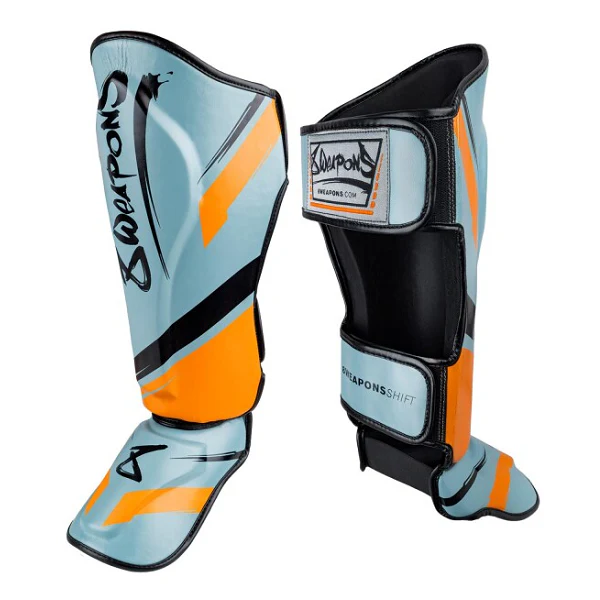 8 Weapons Shin Guards Shift Ice-Grey-Orange - Image 2