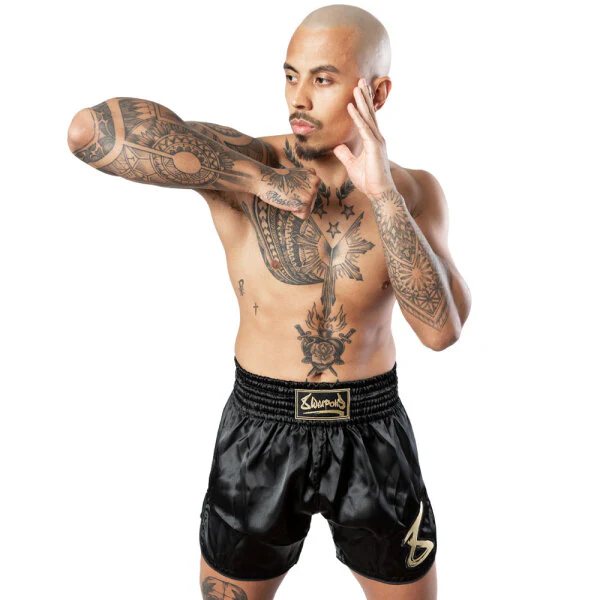 8 Weapons Strike Shorts Black-Gold - Image 3