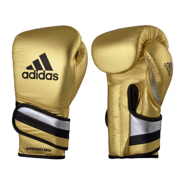 Adidas Adispeed Boxing Gloves Hook and Loop Gold Black
