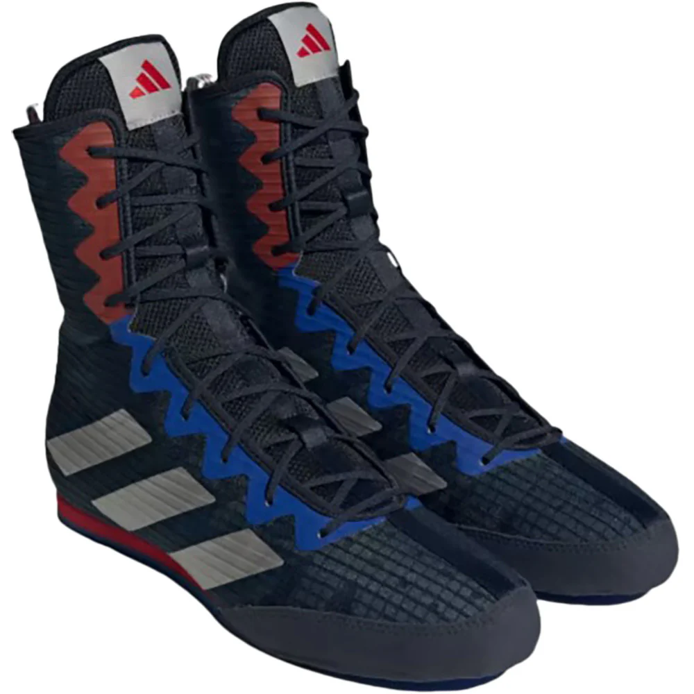 Adidas Box Hog 4 Boxing Shoes Boots - Legend Ink Silver/Grey - Image 2