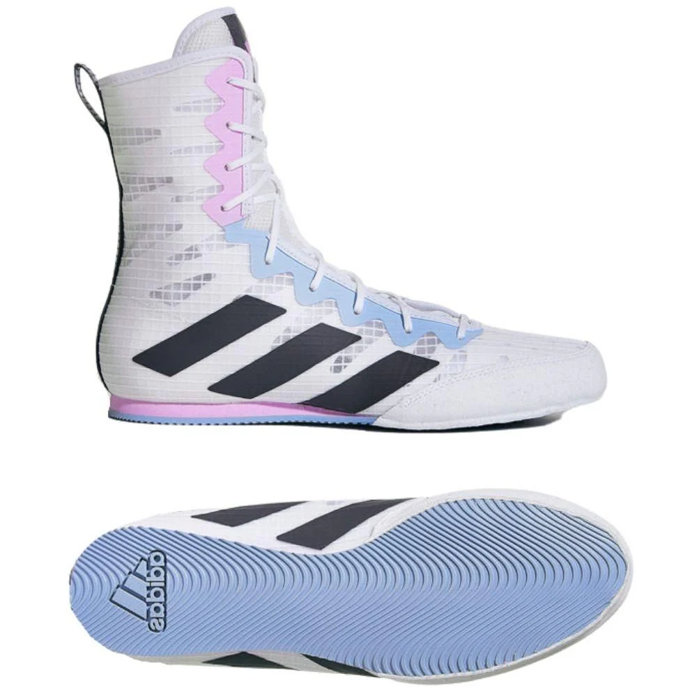 Adidas Box Hog 4 Boxing Shoes Boots - White Grey Lilac