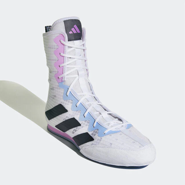 Adidas Box Hog 4 Boxing Shoes Boots - White Grey Lilac - Image 3