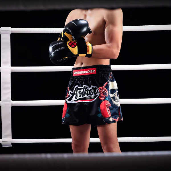 Another Boxer Black Skull Magician Muay Thai Shorts - Image 3