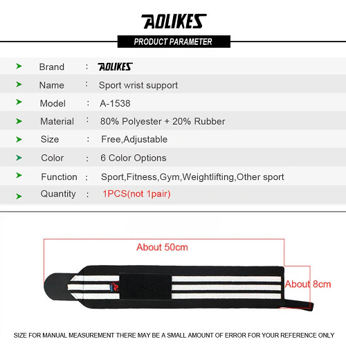 Aolikes Weightlifting Wrist Supports - Image 3