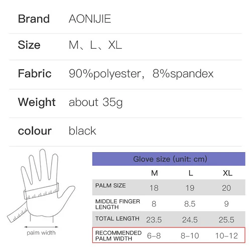 Aonijie Breathable Anti Slip Running Gloves - Image 5