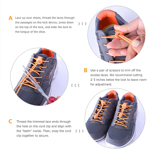 Aonijie No Tie Shoe Lock Laces One Pair - Image 4