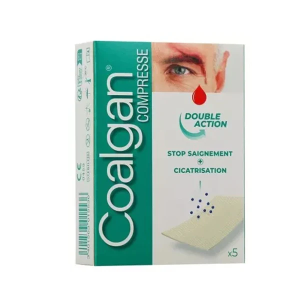 Coalgan Stop Bleeding & Healing Action 5 Sterile Compresses