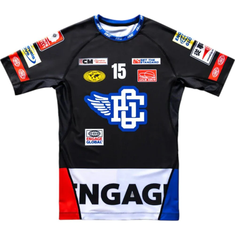 Engage Racer Short Sleeve Rash Guard - Black - Image 3