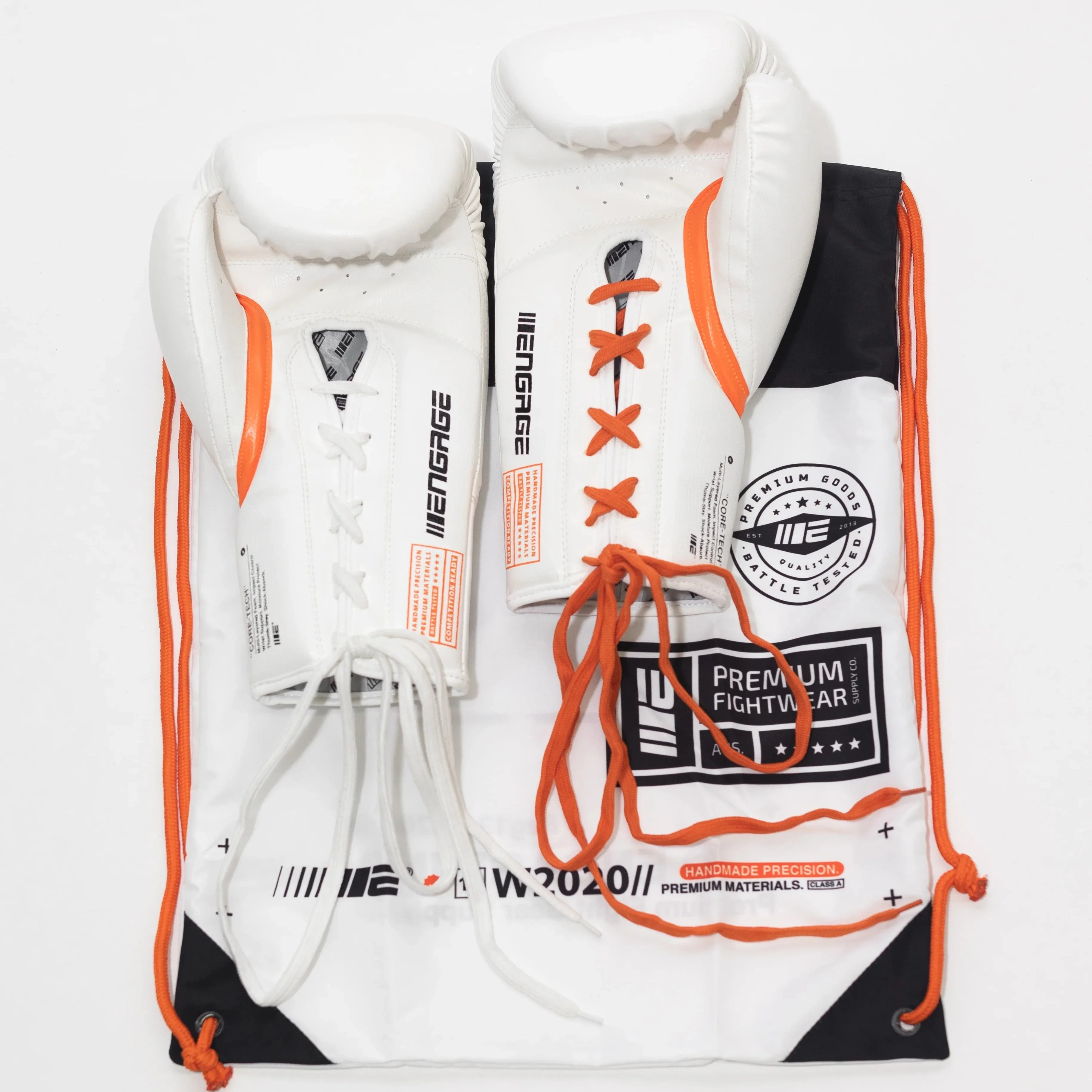 Engage W.I.P Series Boxing Gloves Lace Up - White - Image 3