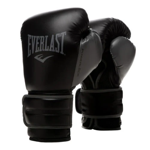 Everlast Powerlock2 Training Boxing Gloves - Black/Grey