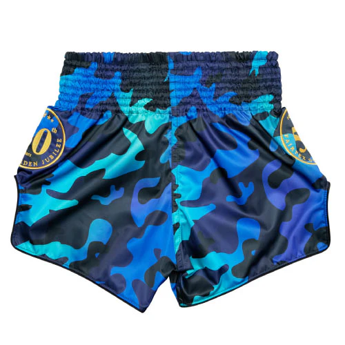 Fairtex Muay Thai Shorts - Golden Jubilee Luster - Blue BS1916 - Image 4