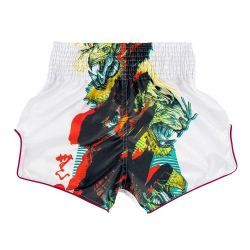 Fairtex Slim Cut Muay Thai Shorts Satoru White BS1908 - Image 2