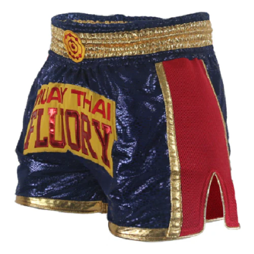 Fluory Abundance Retro Muay Thai Shorts Blue - Image 2