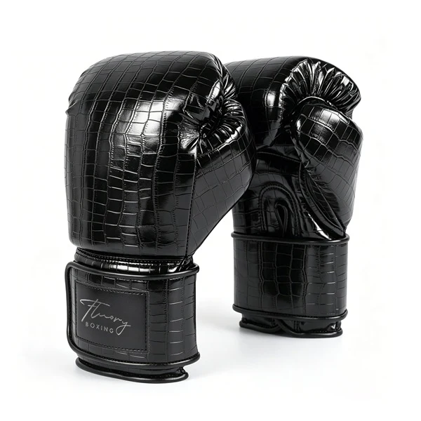Fluory Crocodile Boxing Gloves Black - Image 2