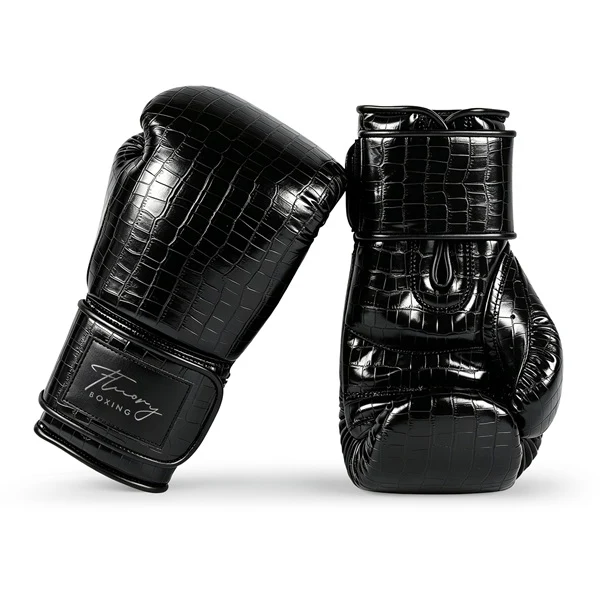 Fluory Crocodile Boxing Gloves Black - Image 3