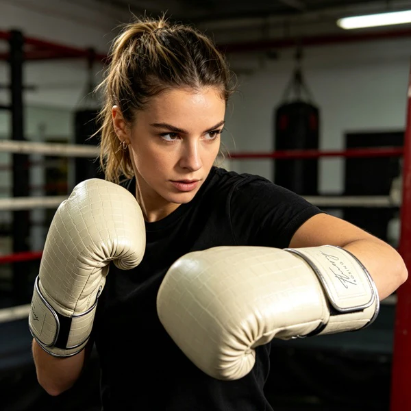 Fluory Crocodile Boxing Gloves Cream - Image 5