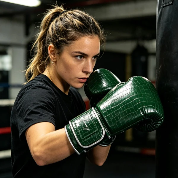 Fluory Crocodile Boxing Gloves Green - Image 5