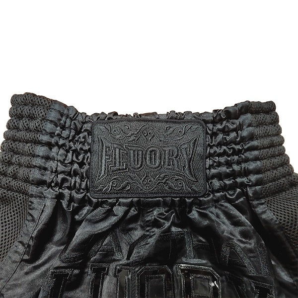 Fluory Eternity Classic Retro Muay Thai Shorts Black Black - Image 3