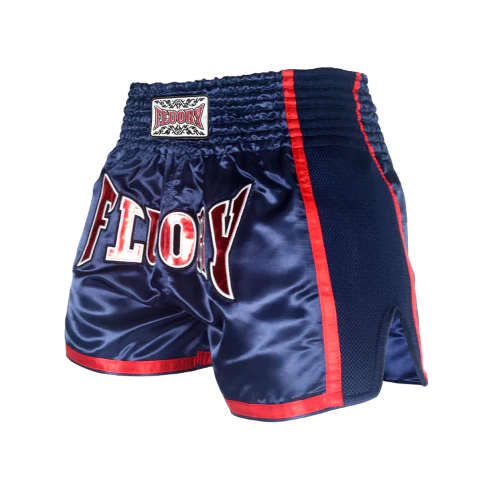 Fluory Eternity Classic Retro Muay Thai Shorts Blue Red - Image 2