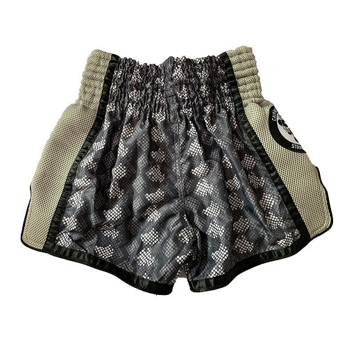 Fluory Eternity Snake Retro Muay Thai Shorts Grey - Image 2