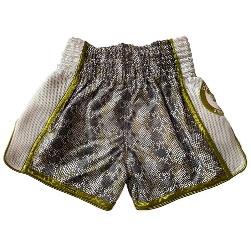Fluory Eternity Snake Retro Muay Thai Shorts White - Image 2