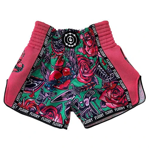 Fluory Eternity Tattoo Retro Muay Thai Shorts Pink