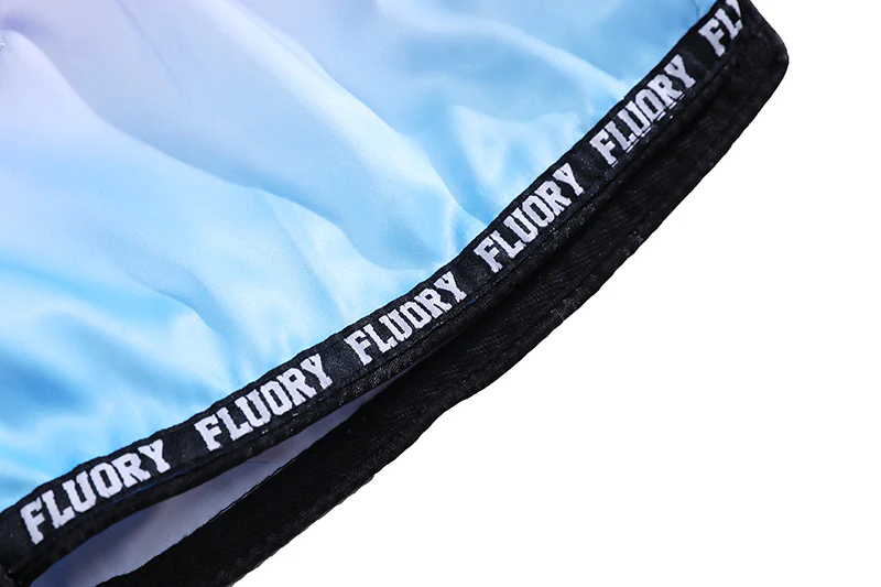 Fluory Fade Muay Thai Shorts Pink Blue - Image 5