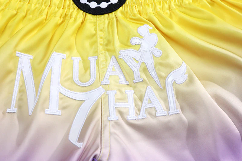 Fluory Fade Muay Thai Shorts Yellow - Image 3