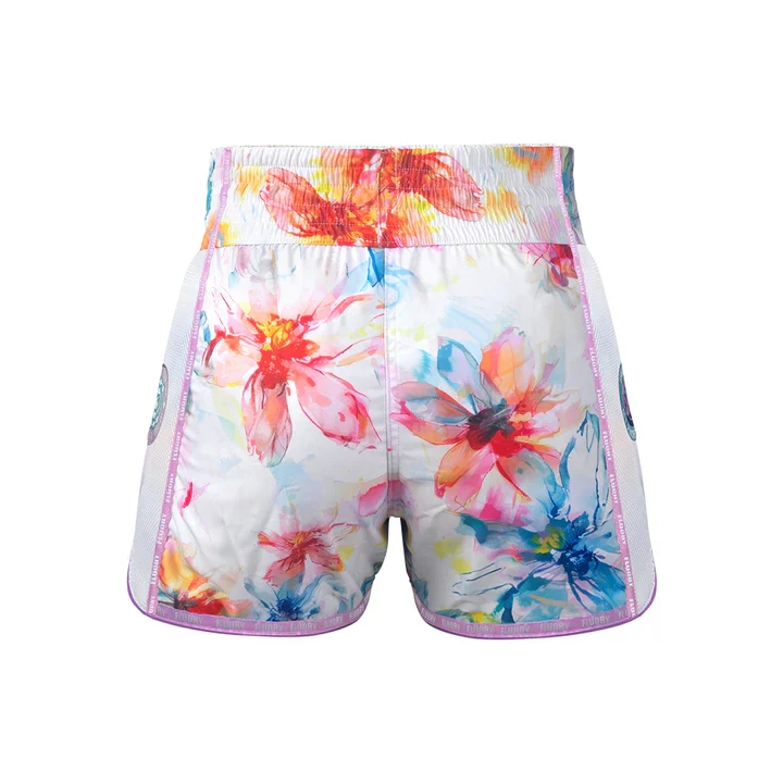 Fluory Girl Power Floral Muay Thai Shorts Pink - Image 4