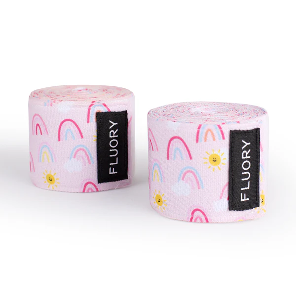 Fluory Girl Power Floral Shorts + Ankle Supports +Pink Rainbow Handwraps Combo - Image 3