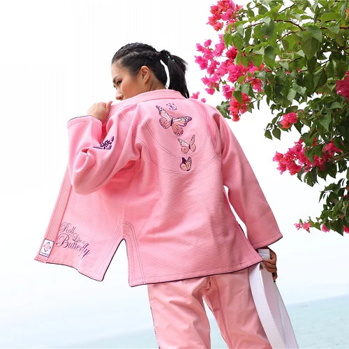 Fluory Grappling Butterfly BJJ Gi Pink - Image 3