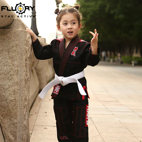 Fluory Grappling Courage Kids BJJ Gi Black - Image 3