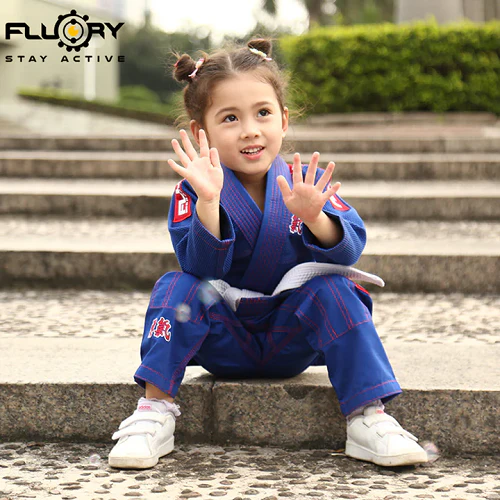 Fluory Grappling Courage Kids BJJ Gi Blue - Image 2