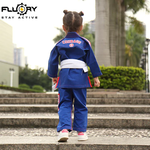 Fluory Grappling Courage Kids BJJ Gi Blue - Image 3