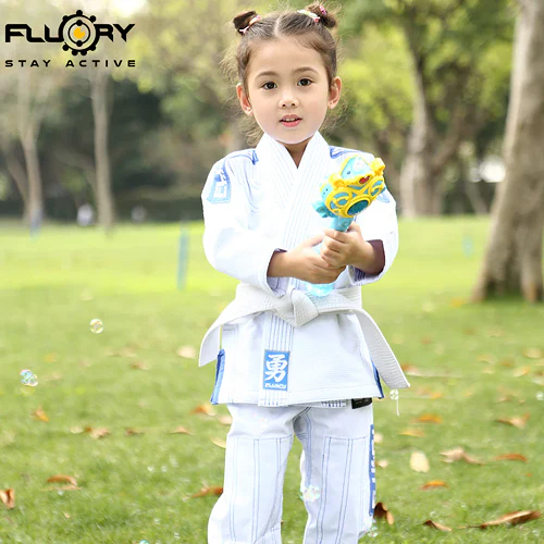 Fluory Grappling Courage Kids BJJ Gi White - Image 2