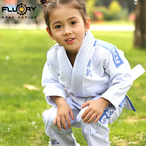 Fluory Grappling Courage Kids BJJ Gi White - Image 3