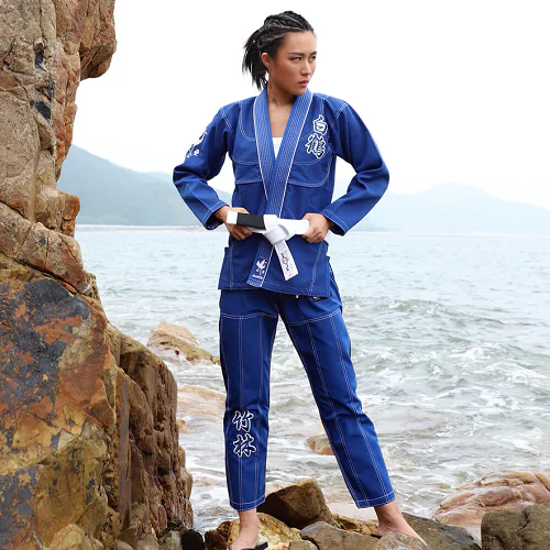 Fluory Grappling White Crane BJJ Gi Blue - Image 4