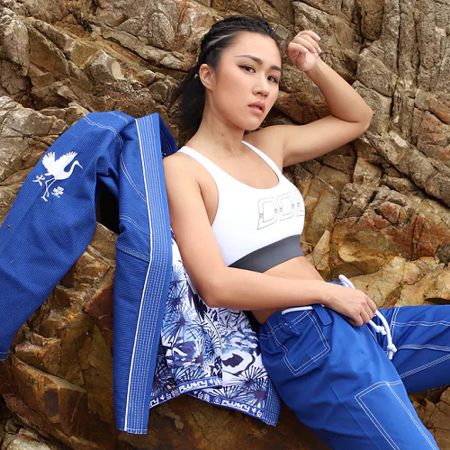 Fluory Grappling White Crane BJJ Gi Blue - Image 6