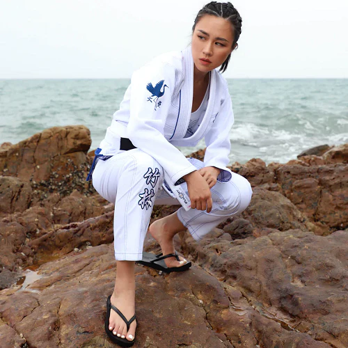 Fluory Grappling White Crane BJJ Gi White - Image 6