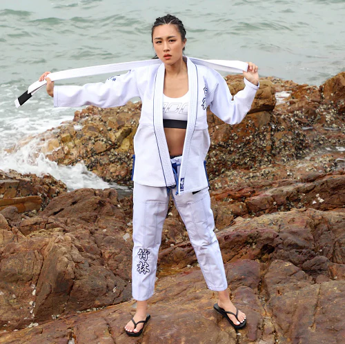 Fluory Grappling White Crane BJJ Gi White - Image 7